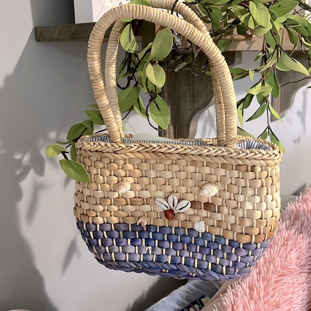 Straw Studios Mini Bag Purse Seashells Lined New